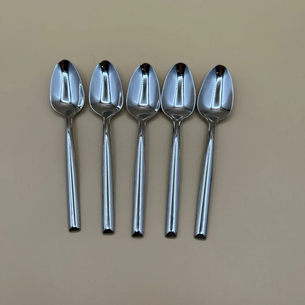 Oneida Stainless Flatware Urbana Teaspoons Set of 5 New Glossy Modern